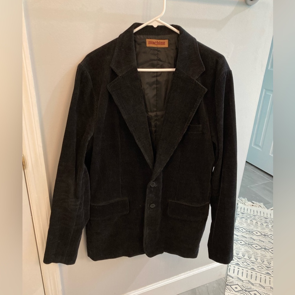 Machine men’s large black corduroy over coat